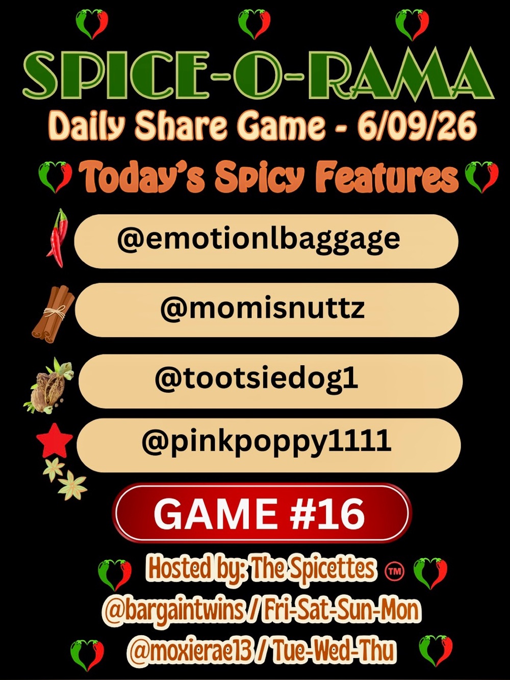 SUNDAYβS UP!
ON GAME GAME 17
TIME TO MOVE IT!
LAST CALL
STAY SPICY, FRIENDS! - Picture 13 of 15